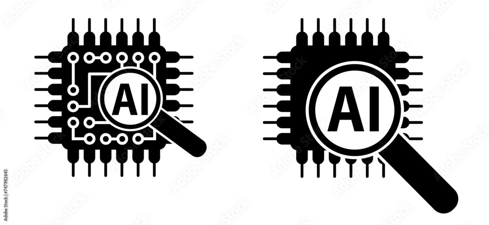 Poster ai text or image generator. artificial intelligence ai pictogram. technology related to artificial i