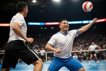 A professional athlete engaged in a high-intensity sports match having fun enjoying adrenaline rush and victory