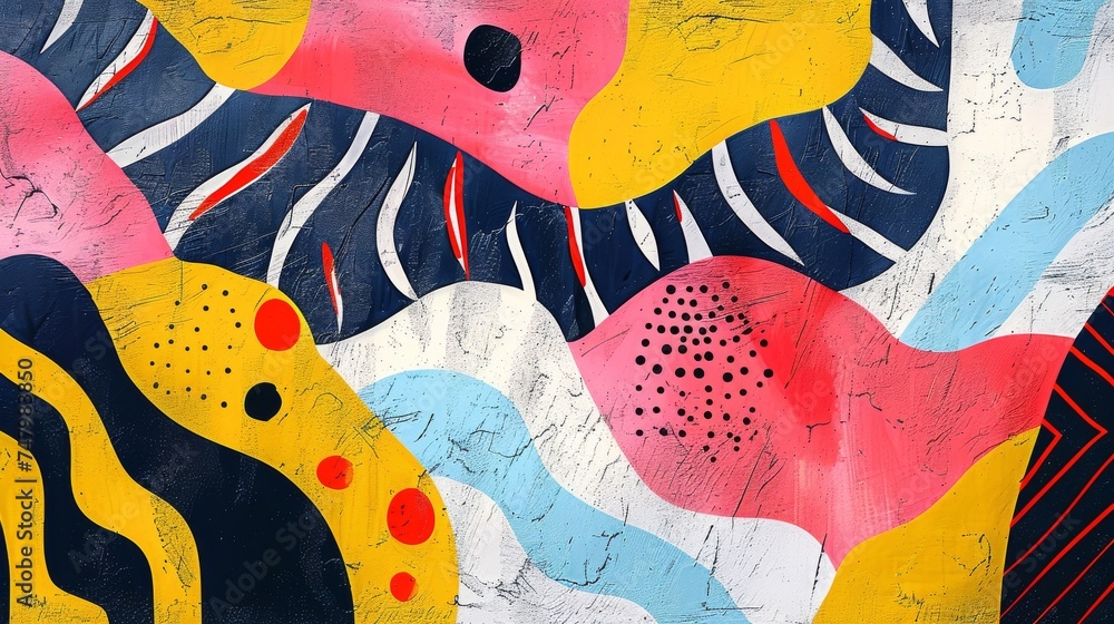 Poster capturing the sensation of falling in love with abstract patterns.