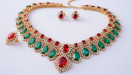 Obraz premium Graphic Design of Women’s Jewelry Set with Necklace and Earrings