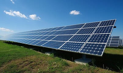 a solar panels on a field