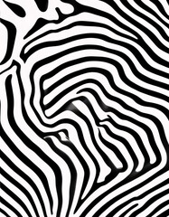 Zebra Like Striped Pattern Showcasing Optical Illusion Effects, Generative AI