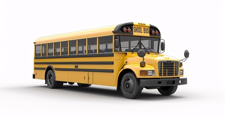 Obraz na płótnie Canvas Yellow School Bus on the Road Generative AI