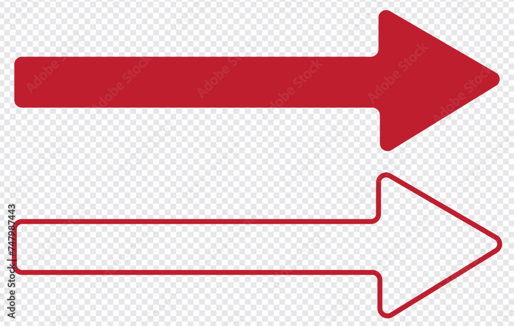 Canvas Prints long horizontal arrow. red straight arrow to the right. vector icon.