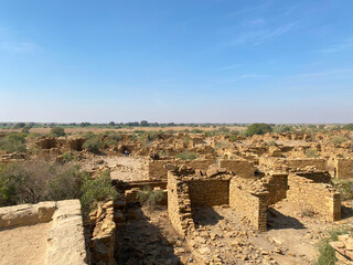 roken Walls of Kuldhara. Explore the haunting beauty of abandoned ruins in Kuldhara, their broken walls telling tales of a forgotten past