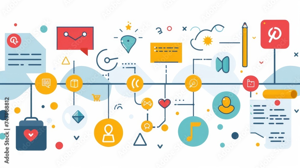 Poster create a simple and effective infographic illustrating the key stages of a customer's journey in a c