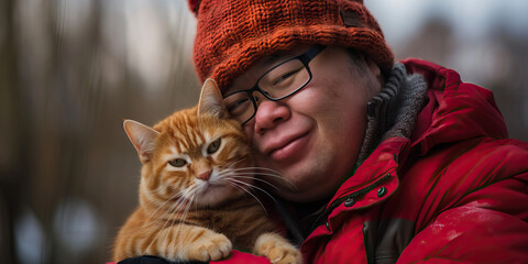 Man with Down syndrome  Kitty Vibes Developmental Disability