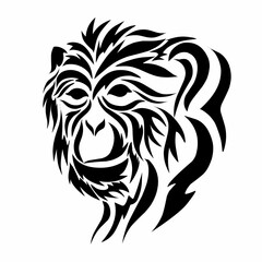 graphic vector illustration of tribal art design abstract monkey