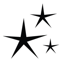 Set of black stars. Star icon. Black star shape. Vector illustration