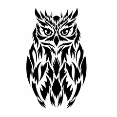 Fototapeta premium graphic vector illustration of tribal art owl design abstract with white background