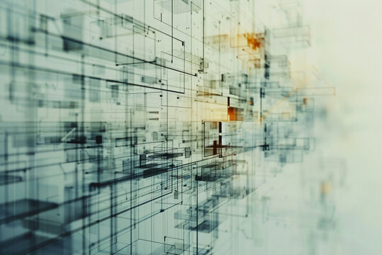 abstract shot of the sleek and organized design of a digital wallpaper presenting business process models and data management frameworks in a visually engaging manner, photo