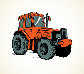 Fototapeta na wymiar Tractor. Vector drawing