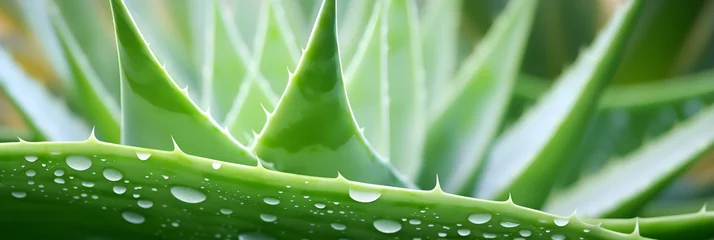 Crédence de cuisine en verre imprimé Vert Stunning Display of Aloe Vera Plant Thriving in its Natural Environment: A Testament to Nature's Bounty