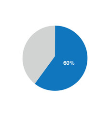 60% pizza graph. Informative graph vector, percentage, finance, profit and quantity concept