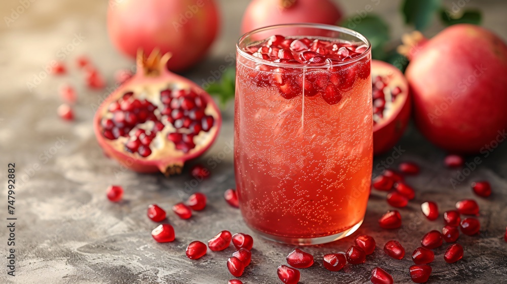 Canvas Prints a glass of pomegranate juice