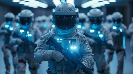 Hyper cyber future US SPACE force academy cadets inthe year 3000, AI Generative
