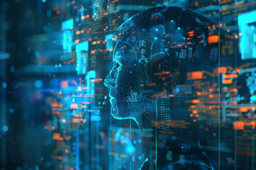 Obraz premium A computer generated image of a person 's head