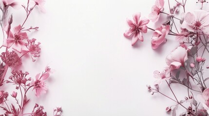 Subtle floral background, minimal aesthetics, clear white space at the center, AI Generative