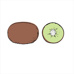 vector illustration with kiwi. print for fabric with fruits, pattern for paper with fruits