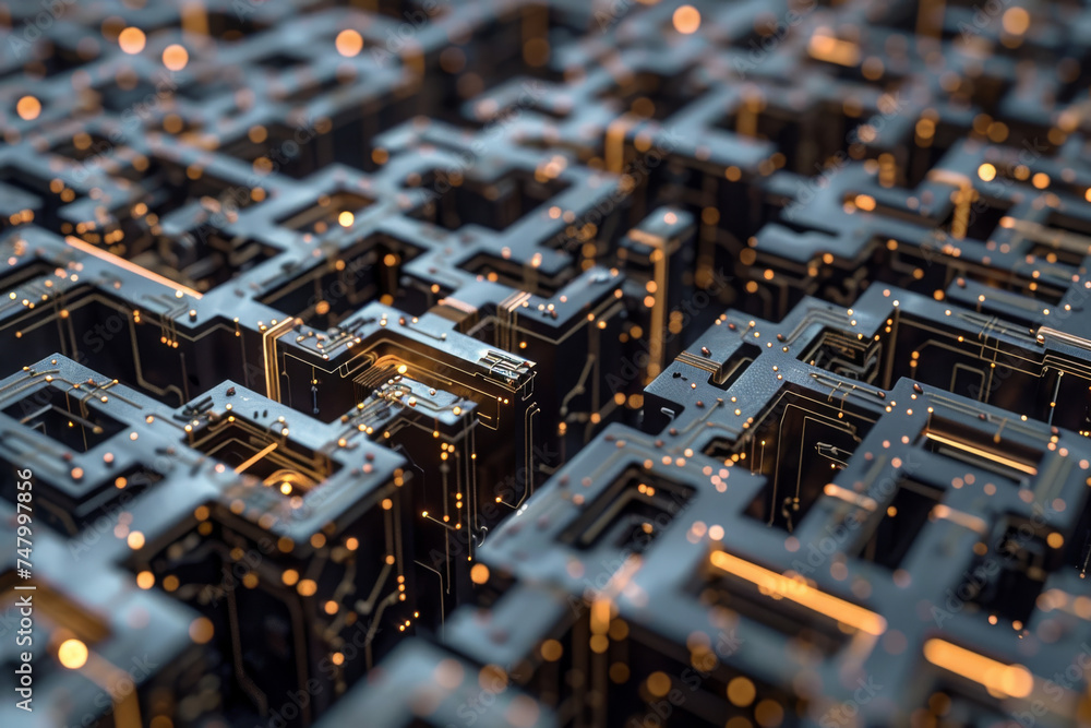 Aufkleber a computer generated image that looks like a maze