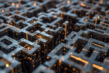 A computer generated image that looks like a maze