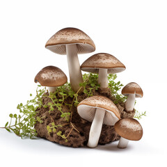 champignons on a white background 