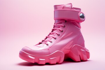 a pink boot with a pink background