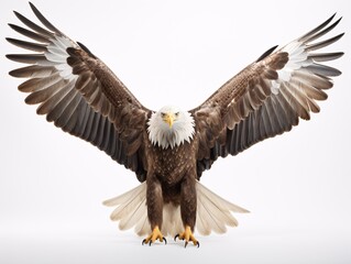 a bald eagle with spread wings