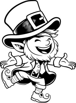 A leprechaun cute Irish St Patricks Day cartoon character