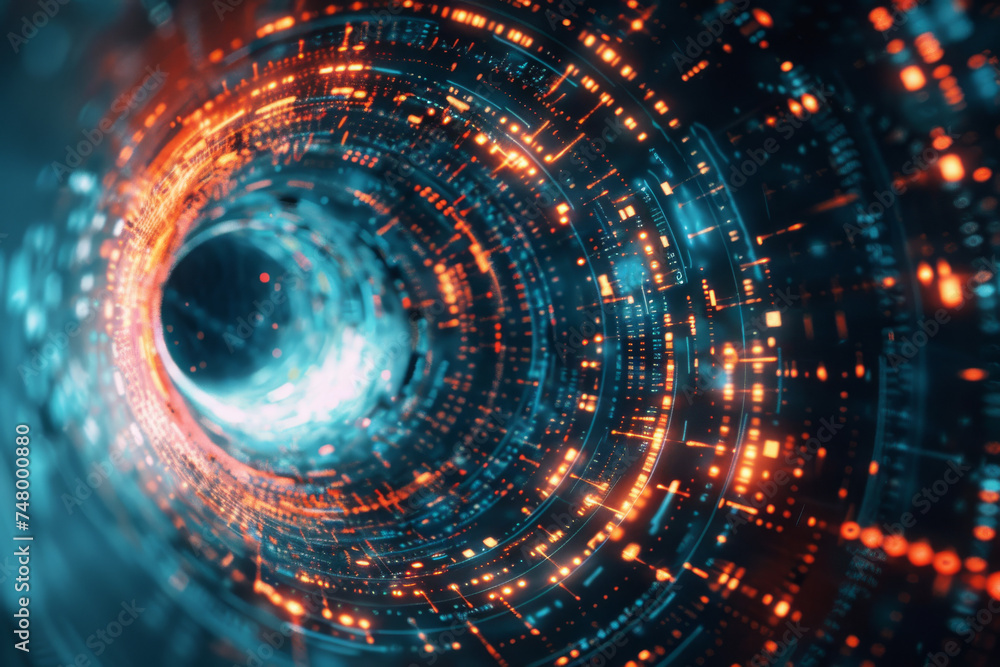 Poster a computer generated image that looks like a wormhole