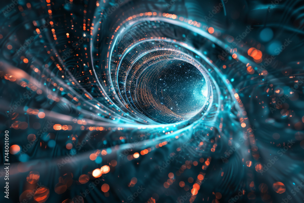Fototapete a computer generated image of a wormhole in space