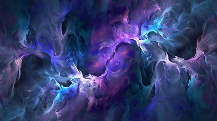 Abstract blue and purple waves on dark background for modern design projects and artistic concepts
