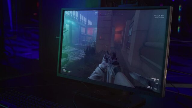 Enjoying the newest military pc game. Neutralizing the terrorist forces in the military pc game. Trying to deactivate the bomb planted by the terrorists in the military pc game. Rifle. FPS. Weapons