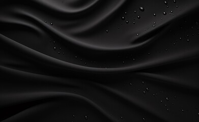 a black fabric with water droplets