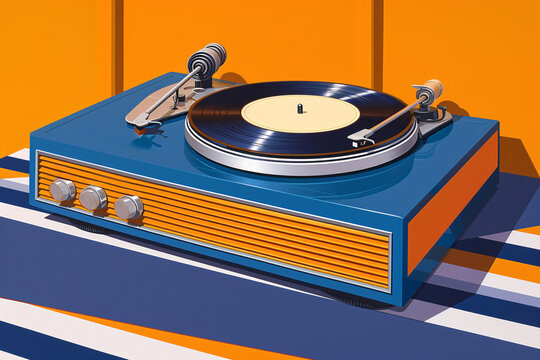 a record player with a record player
