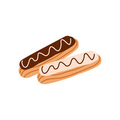 Icon of eclairs chocolate on a white background.