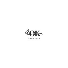 Initial OK logo beauty salon spa letter company elegant
