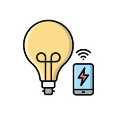 smart bulb icon vector stock illustration