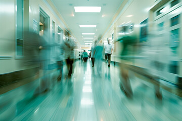 crowded hospital corridor