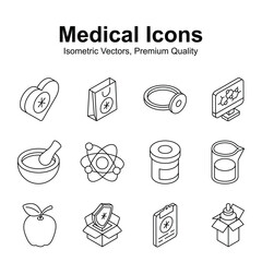 Take a look at this creatively designed medical and healthcare isometric icons set