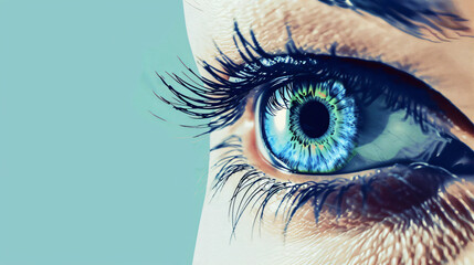 Teleophthalmology for eye care solid color background