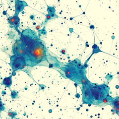 colored neuronal network as a seamless Tile pattern, ai generated