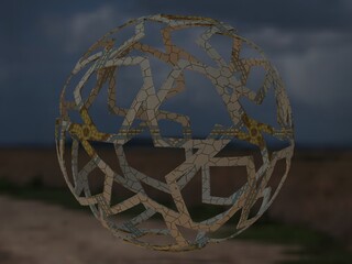 Wireframe Shape Geometric Finale Ball 3D print model
