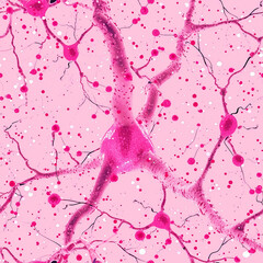 pink neuronal network as a seamless Tile pattern, ai generated