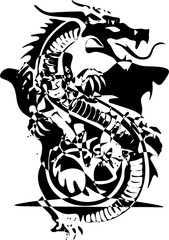black dragon on a white background