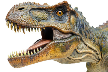 Fototapeta premium realistic dinosaur model close-up isolated on transparent background