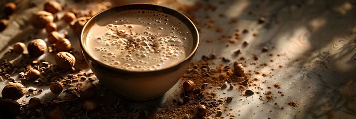 A cup of coffee with a blurred background, Cup of tea natural , 
