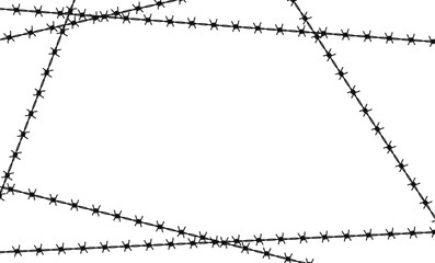 Frame sharp barbed wire border warning protection illustration vector