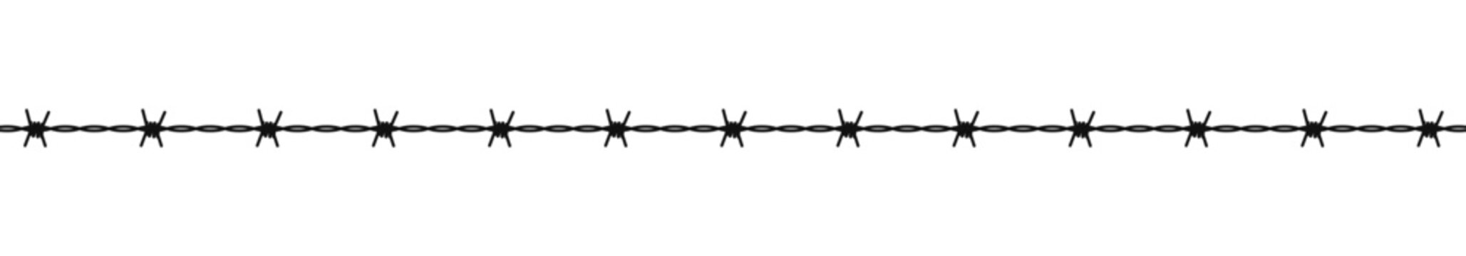 Straight line sharp barbed wire illustration vector