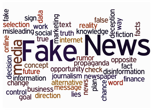 Word Cloud with FAKE NEWS concept, create with text only
